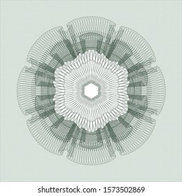 Green passport money rosette. Vector Illustration. Detailed.