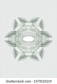 Green passport money rosette. Vector Illustration. Detailed.