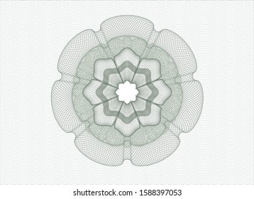 Green passport money rosette. Vector Illustration. Detailed.