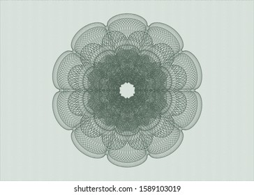 Green passport money rosette. Vector Illustration. Detailed.