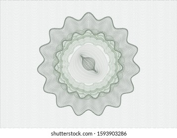 Green passport money rosette. Vector Illustration. Detailed.