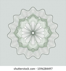 Green passport money rosette. Vector Illustration. Detailed.