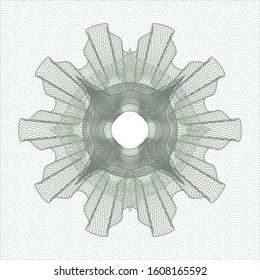 Green passport money rosette. Vector Illustration. Detailed.