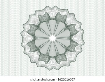 Green passport money rosette. Vector Illustration. Detailed.