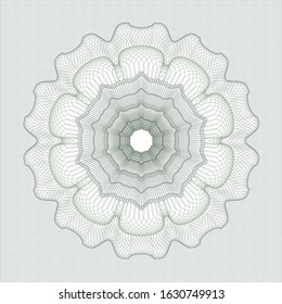 Green passport money rosette. Vector Illustration. Detailed.