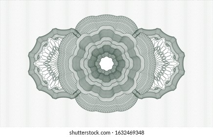 Green passport money rosette. Vector Illustration. Detailed.