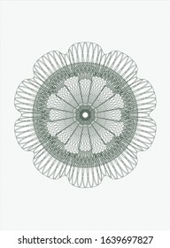 Green passport money rosette. Vector Illustration. Detailed.