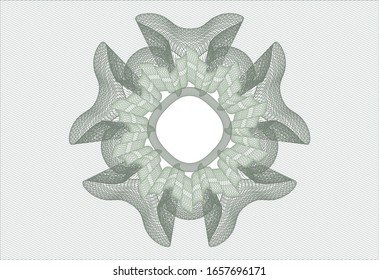 Rosette con dinero del pasaporte verde. Ilustración vectorial. Detallado.