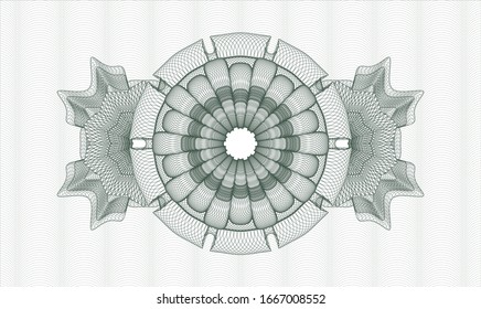 Green passport money rosette. Vector Illustration. Detailed.