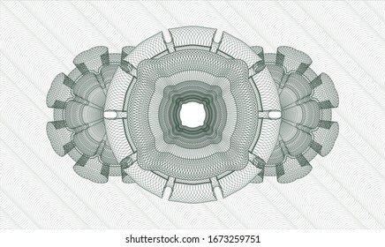 Green passport money rosette. Vector Illustration. Detailed.