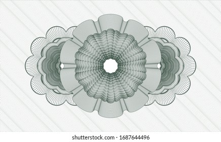 Green passport money rosette. Vector Illustration. Detailed.