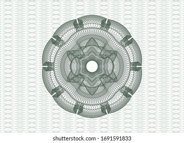 Green passport money rosette. Vector Illustration. Detailed. 