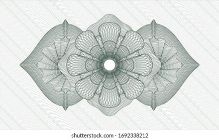 Green passport money rosette. Vector Illustration. Detailed.