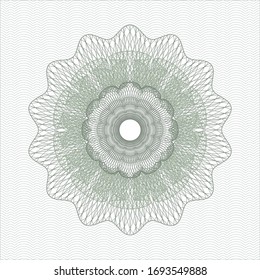 Green passport money rosette. Vector Illustration. Detailed.
