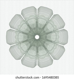 Green passport money rosette. Vector Illustration. Detailed.