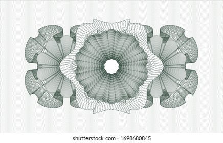 Green passport money rosette. Vector Illustration. Detailed.