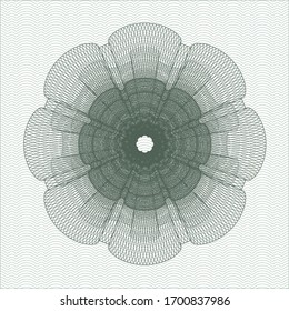Rosette con dinero del pasaporte verde. Ilustración vectorial. Detallado.