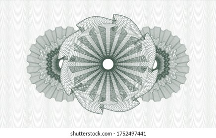 Green passport money rosette. Vector Illustration. Detailed 