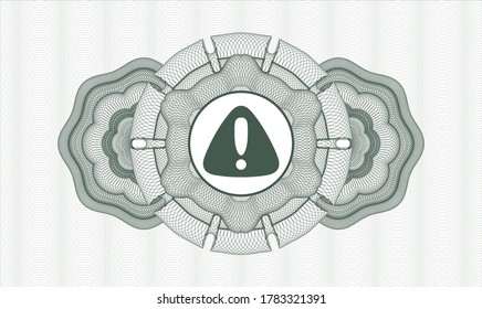 Rosette con dinero del pasaporte verde. Ilustración vectorial. Detallado con el icono de advertencia