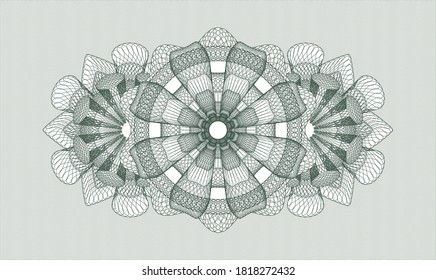 Green passport money rosette. Vector Illustration. Detailed 