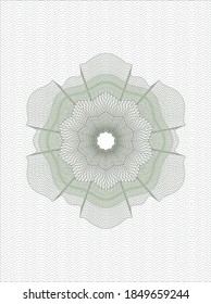 Green passport money rosette. Vector Illustration. Detailed. 