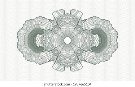 Green passport money rosette. Vector Illustration. Detailed 