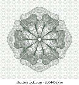 Green passport money rosette. Vector Illustration. Detailed. 