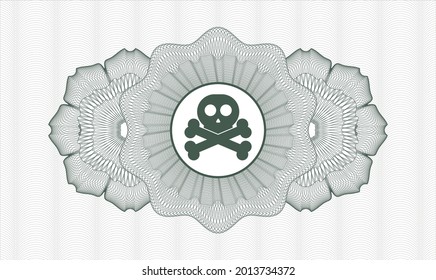 Rosette con dinero del pasaporte verde. Ilustración vectorial. Detallado con el icono cruzado dentro