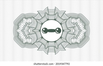 Rosette con dinero del pasaporte verde. Ilustración vectorial. Detallado con el icono de doblez dentro
