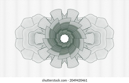 Green passport money rosette. Vector Illustration. Detailed 