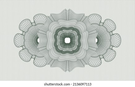 Green passport money rosette. Vector Illustration. Detailed 