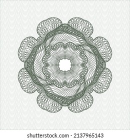 Green passport money rosette. Vector Illustration. Detailed. 
