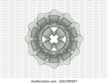 Green passport money rosette. Vector Illustration. Detailed. 