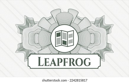 Rosette con dinero del pasaporte verde. Ilustración vectorial. Detallado con el icono de folleto y el texto de salto dentro