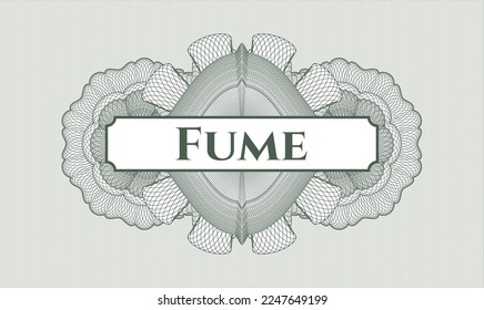 Green Pass Geld Rosette. Vektorgrafik. Detaillierte mit Text Fume drinnen