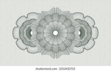 Green passport money rosette. Vector Illustration. Detailed 