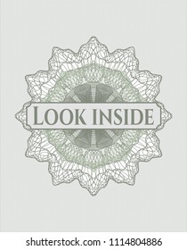 Green passport money rossete with text Look inside inside
