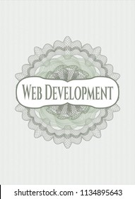 Green passport money rossete with text Web Development inside