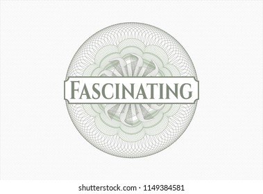 Green passport money rossete with text Fascinating inside