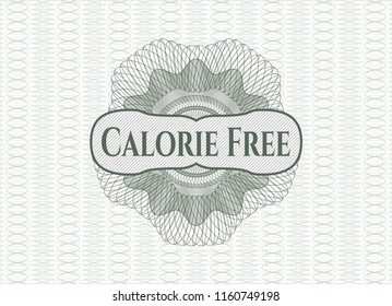 Green passport money rossete with text Calorie Free inside