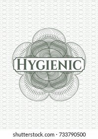 Green passport money rossete with text Hygienic inside