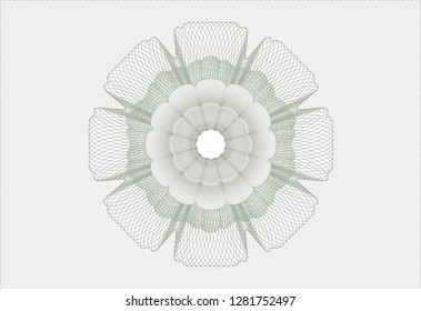 Green passport money style rosette