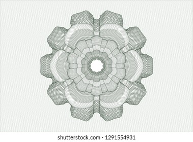 Green passport money style rosette