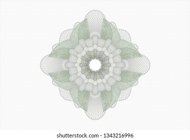 Green passport money style rosette