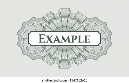 Green Passport Money Style Rosette With Text Example Inside