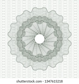 Green passport money style rosette