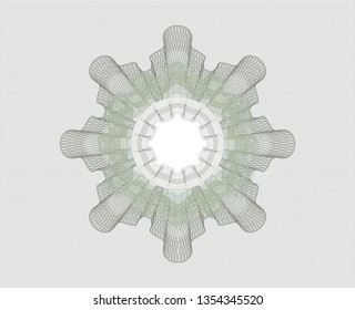 Green passport money style rosette