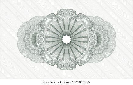 Green passport money style rosette