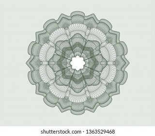 Green passport money style rosette