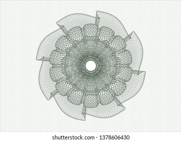 Green passport money style rosette